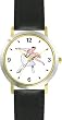 Ballerina and Ballet Dancer Couple No.1 - WATCHBUDDY&reg; DELUXE TWO-TONE THEME WATCH - Arabic Numbers - Black Leather Strap-Size-Large ( Men's Size or Jumbo Women's Size )