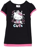 Hello Kitty Girls 2-6x Short Sleeve Puff Top W/Studs,Black,6