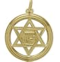 14 Karat Yellow Gold Large Star of David Pendant with 18 Inch Chain