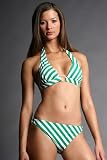 Green and White Striped Ring Briefs by Shoshanna