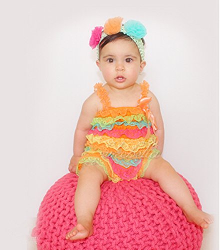 ANDI ROSE Baby Girl Lace Ruffle Rompers Dancewear Set Strap