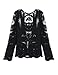 PrettyGuide Women's Semi Embroidery Floral Lace Blouse