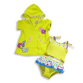 Isababies - Infant Girls Two Piece Bathing Suit And Coverup, Yellow