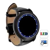 Best Buy Fashionable Blue LED Display Digital Touchscreen LED Sports Wrist Watch with 60 Cool LED Lights and Soft Leather Strap
