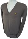 Mens Lyle & Scott Vintage Fine Knit Gold Eagle Merino Wool Golf Sweater Brown Jumper
