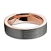 Tungsten Wedding Band Ring 6mm for Men Women Comfort Fit 18K Rose Gold Plated Pipe Cut Flat Brushed Polished Lifetime Guarantee