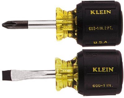 Klein 85071 2 Piece Stubby Screwdriver Set with Cushion Grip