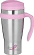 Trudeau Drivetime 18-Ounce Travel Mug, Breast Cancer Awareness, Pink