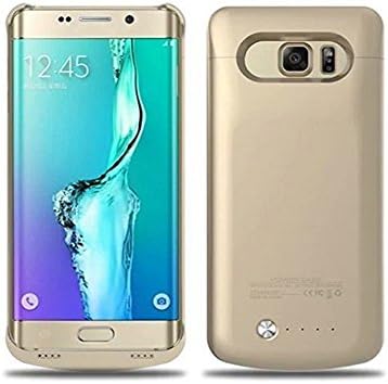 Galaxy S6 Edge Battery Case, Portable Backup Power Bank Case 4200mAh Ultra Slim Rechargeable Extended Charging Case for Samsung Galaxy S6 Edge (Gold)