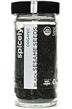 Spicely Organic Sesame Seeds Black - Glass Jar - Gluten Free - Non Gmo - Vegan - Kosher