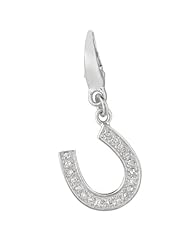 Sterling silver 0.09ct TDW Diamond Horseshoe (Charm)