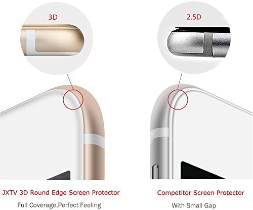 3D Round Edge Iphone6 Screen Protector, Jourmul® hd Clear Ballistic Glass Tempered Glass (iphone6_4.7  black)