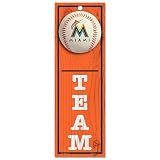 MLB Miami Marlins 4-by-13 Inch My Team Wood Sign