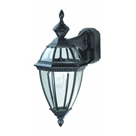 Heath/Zenith SL-4291-BK 150-Degree Motion-Activated Heritage Style Decorative Lantern, Black