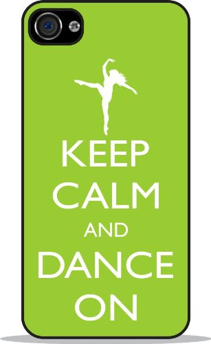 41lgfSHdL5L ^ Rikki KnightTM Keep Calm and Dance On   Lime Green Color Black Case Cover for Apple iPhone 4 / 4s Universal: Verizon   Sprint   AT&T Unisex (New 2013 case design) Get Rabate