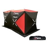 Ap Outdoors Xtreme Ice Xi6 Double Wide 6 Person Hub Style Pop-Up Ice Fishing Shelter (6 X 12-Feet )