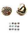 Improving Lifestyles Ring Adjustable Multi Stone and Crystal Amber