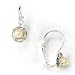 Silver Tone Faux Pearl Round Lever Back Earrings