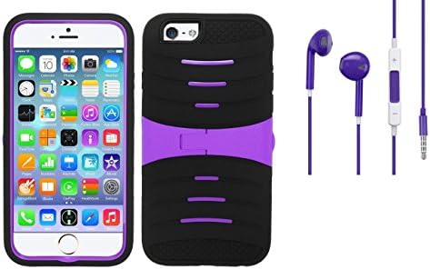 Combo pack For iPhone 6 - UCASE Cover w/ Kickstand and Screen Installed - Black/Purple UCASE And MYBAT Purple Stereo Handsfree (745) (with Package) for APPLE The new iPad APPLE iPhone 4S/4 APPLE iPad 2 APPLE iPod touch (4th generation) APPLE iPad APPLE iPod nano (6th generation) APPLE iPod shuffle (4th generation) APPLE iPhone 3GS/3G APPLE iPod touch (3rd generation) APPLE iPod nano (5th generation) APPLE iPhone 5S/5 APPLE iPod touch (5th generation) APPLE iPad Mini APPLE iPod nano (7th generati