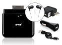 iPWR 1800mAh External Backup Battery charger for iPod, iPod Touch, Video, Nano, Classic, iPhone 2G, 3G, and 3Gs With USB, Car, and Home-travel Charger and bonus Earphones