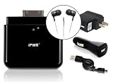 iPWR 1800mAh External Backup Battery charger for iPod, iPod Touch, Video, Nano, Classic, iPhone 2G, 3G, 3Gs and iPhone 4, With USB, Car, and Home-travel Charger and bonus Earphones - Work with i-Phone 4