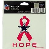 Dallas Cowboys Official Pink Ribbon Breast Cancer Awareness Decal
