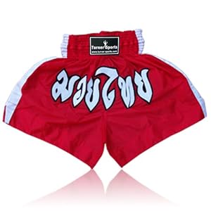 Thai Boxing Shorts Muay Thai Kick Boxing Short Kickboxing Martial Arts Contact Polyester Red Large