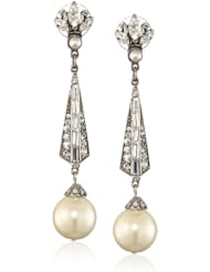 Ben-Amun Jewelry Swarovski Crystal and Pearl Drop Earrings