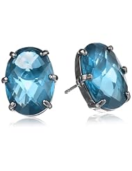 ABS By Allen Schwartz "True Color" Gold Tone and Blue Color Stud Earrings