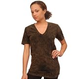American Apparel 6456AWW Women's Acid Wash Jersey Deep V-Neck Short Sleeve Summer T