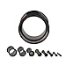 Tunnels Plugs Black Steel Double Flared Flesh Tunnels 2 Pieces from 10 Gauge - 24mm