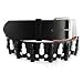 BLACK MACHINE GUN LEATHER SNAP BELT WITH REMOVABLE BUCKLE