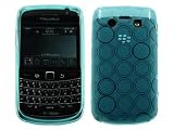 Blue TPU/Gel Case w/ Circles Design Cover For Blackberry Bold 9700/9780