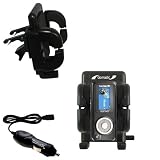 Sandisk Sansa c100 Auto Vent Holder with Car Charger - Uses Gomadic TipExchange