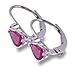 Ladies Diamond & Pink Sapphire Earring in 14k title=