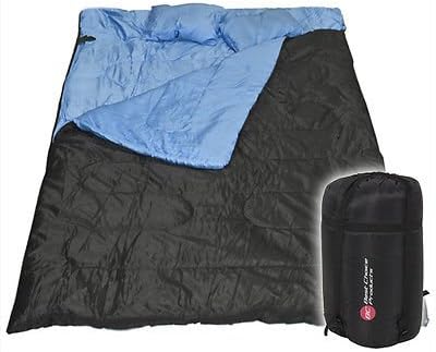 Huge Double Sleeping Bag 23f/-5c 2 Person Camping Hiking 86"x60" W/2 Pillows New