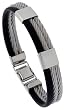 8 in. Solid Stainless Steel Cable and Rubber Bracelet