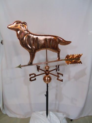 Polished Finish Copper DOG Weathervane with Free Roof Mount
