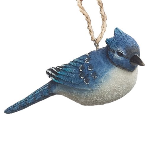 Blue Jay Resin Bird Christmas Ornament