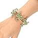 EVER FAITH Women's Austrian Crystal Vintage Inspired 3 Frogs Bangle Bracelet Green Antique Gold-Tone