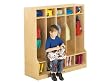 Jonti-Craft 0468JC 5-Section Coat Locker with Step, Natural Birch