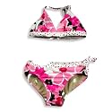 Private Label - Girls Bikini Floral Swimsuit, Pink, White, Black