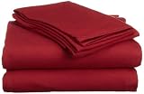 Hanes Jersey Knit Queen Sheet Set, Deep Claret