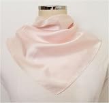 Satin Plain Soft Pink Silk Bandana 21x21