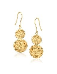 14K Yellow Gold Golden Drusy Double Drop Earring
