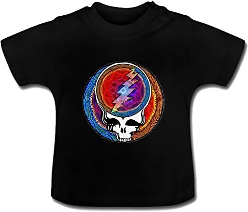 Shangmai Custom Grateful Dead Baby girls and boys Toddler t Shirt black
