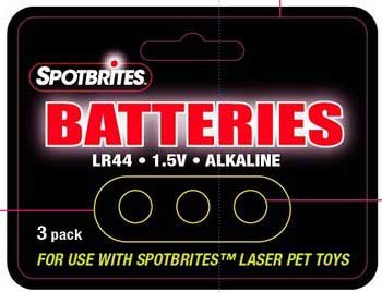 SpotBrites Laser Pet Toy Batteries 3 Pack LR44 1.5-V