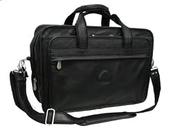 Black Leather Practical Expandable Computer Case