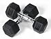 Pair of 15 lbs Rubber Coated Hex Dumbbells