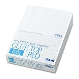  : TOPS 7523 Glue Top Legal Pads, 8-1/2 x 11, White, Legal Rule, 50 Shts/pad, 12/pack